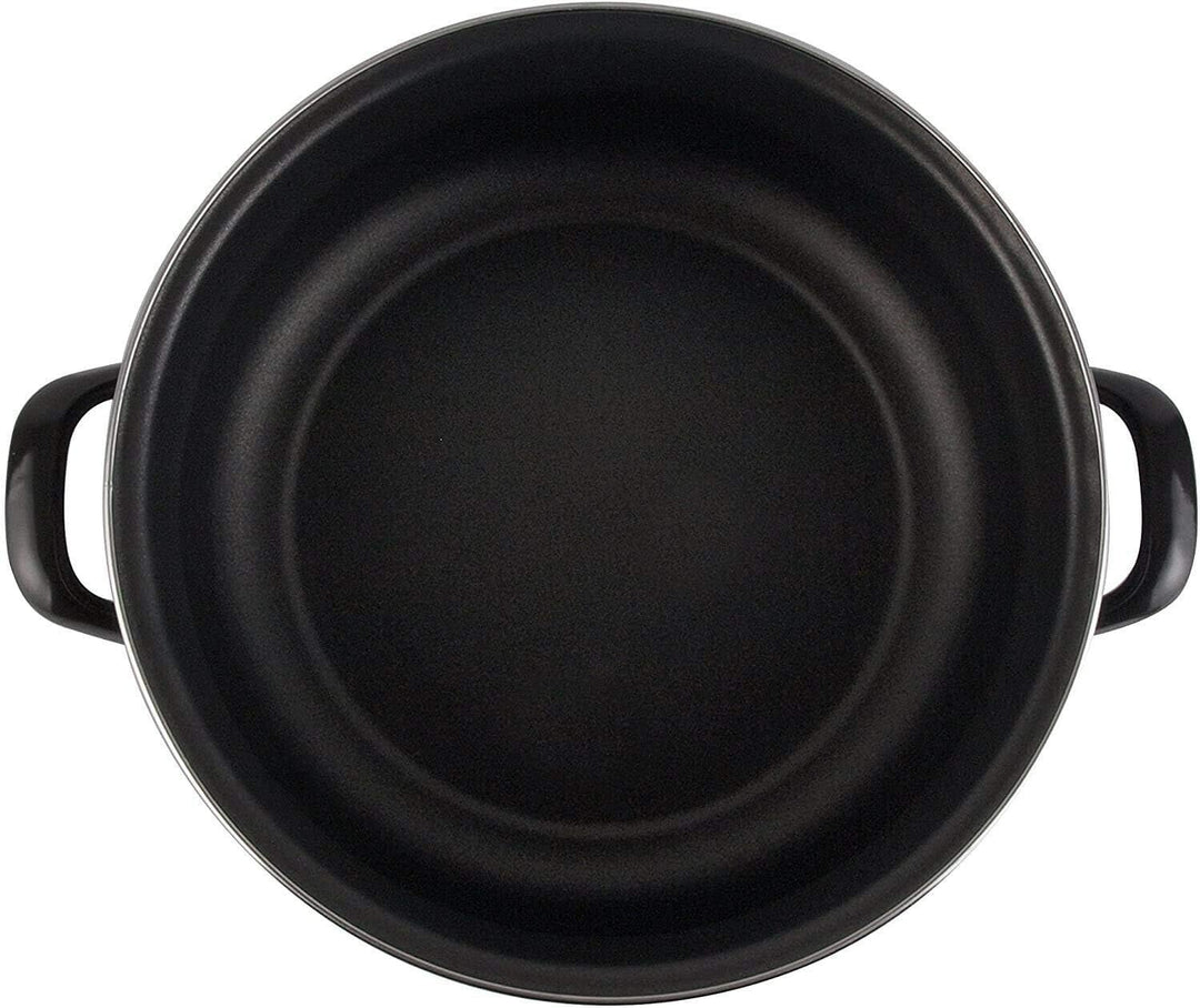 Magefesa emaillierter Schmortopf, 20 cm, schwarzer Stahl und Deckel, antihaftbeschichtet, 3 l, ofenf