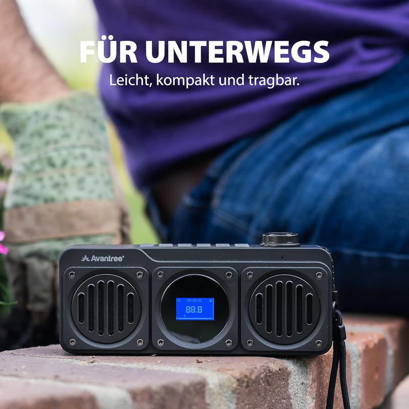 Avantree Boombyte - FM Kleins Radio mit Bluetooth Lautsprecher Tragbares mit kraftvollem Sound, Ster