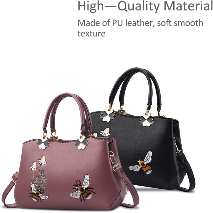 NICOLE&DORIS Handtaschen Damen Mode Schultertasche Geldbörse Retro Umhängetasche Frau Tote Stickerei