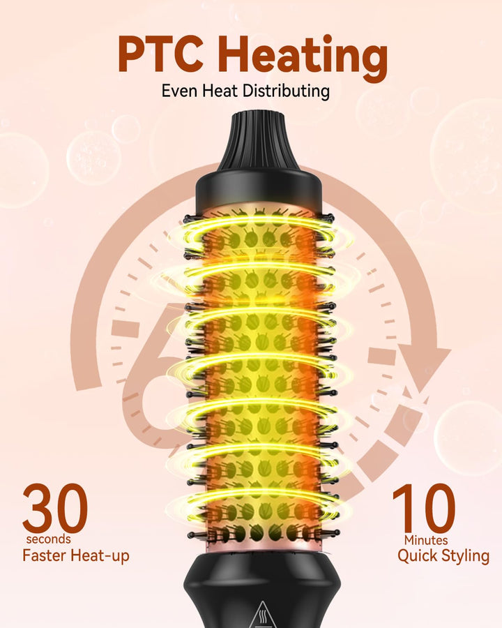 Thermal Brush 3 in 1, Thermobürste Wärmebürste 32mm, UKLISS Rundbürste Kompakt, Lockenbürste Double