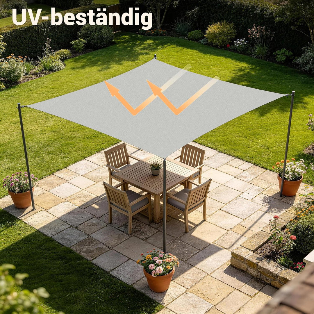 Sonnensegel Wasserdicht 4x5m Rechteckig Sonnenschutz Wetterschutz Segel Baldachin UV Schutz für Balk