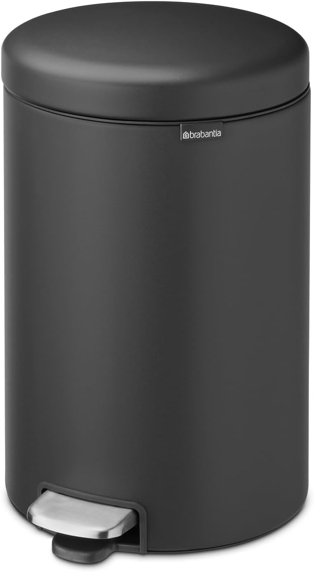 Brabantia 114182 newIcon Treteimer 20 L Sense of Luxury, Edelstahl, Mineral Infinite grau, 29.0 x 32