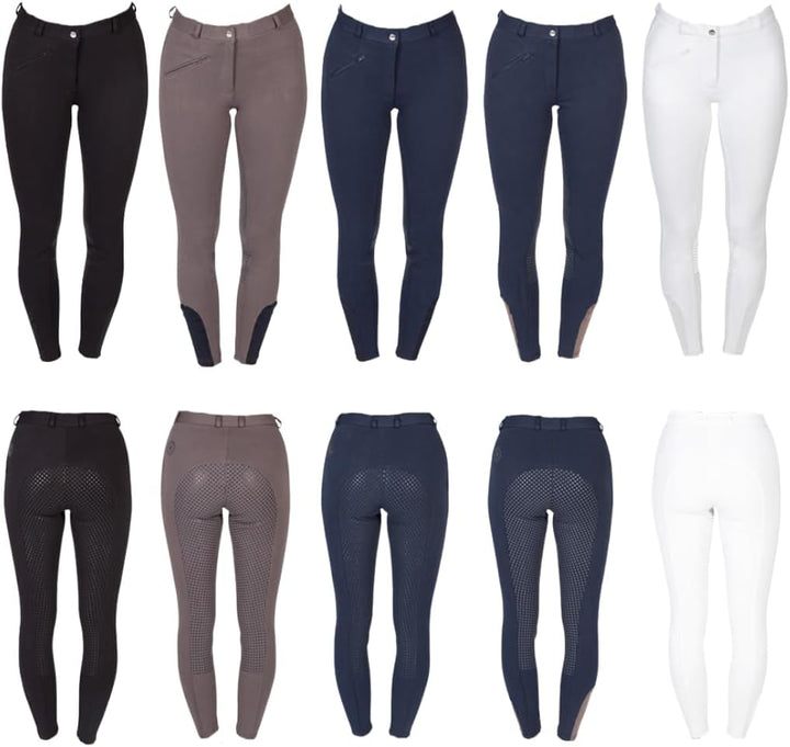 PFIFF 102754 Reithose 'Sanja' Damen Grip Vollbesatz, Blau-Grau 36