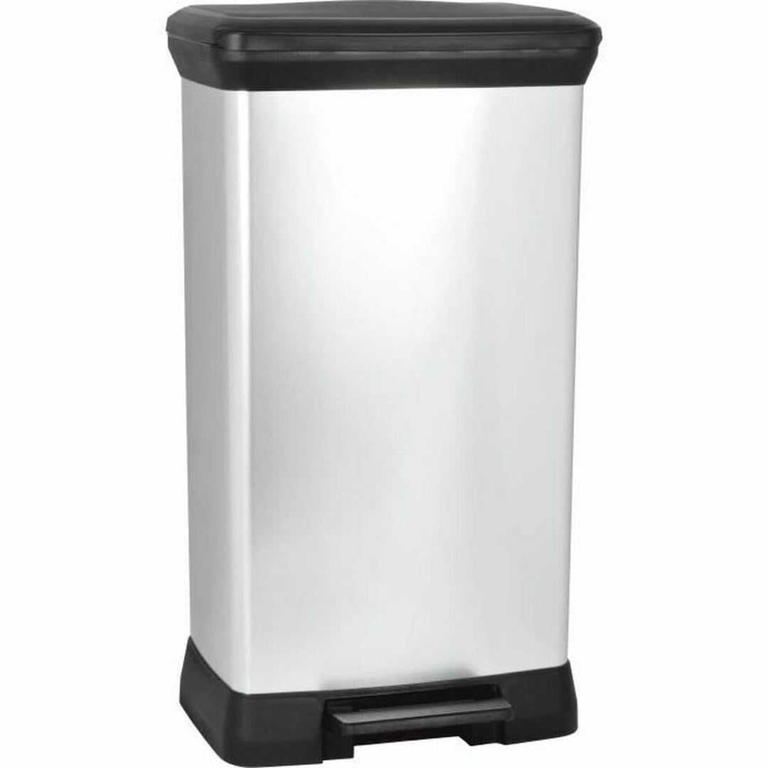 Curver 187177 Treteimer, rechteckig, 50 l, Polypropylen, 39 x 29 x 73 cm, Metall, 50 l, Metall