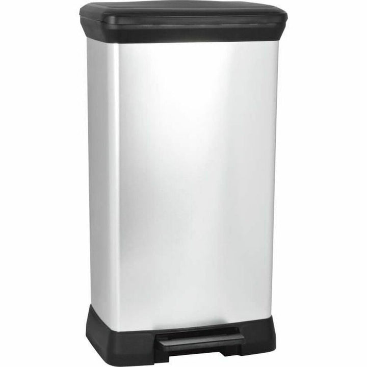 Curver 187177 Treteimer, rechteckig, 50 l, Polypropylen, 39 x 29 x 73 cm, Metall, 50 l, Metall