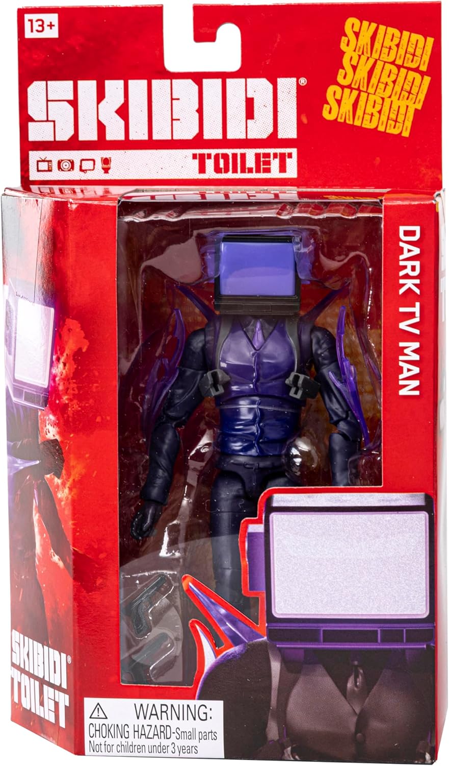 SKIBIDI Toilet Deluxe Figure Dark TV Man Serie 2, Sammelfiguren, 16 cm, YouTube-Animationsgefühl, of