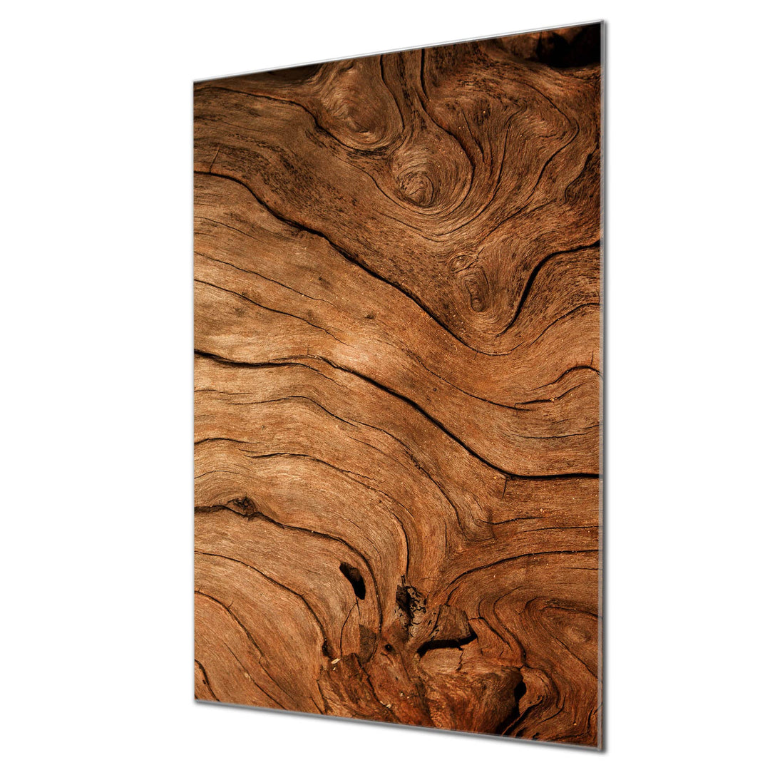 banjado® Glas Magnettafel mit 4 Magneten - Magnetwand 50x75cm mit Motiv Trockenes Holz - Memoboard/P
