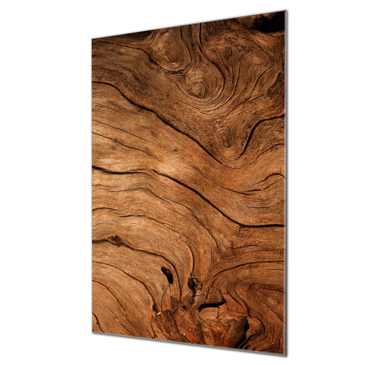 banjado® Glas Magnettafel mit 4 Magneten - Magnetwand 50x75cm mit Motiv Trockenes Holz - Memoboard/P