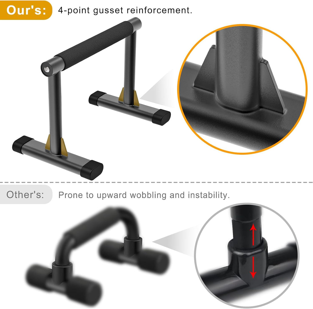 Kipika Parallettes Bars, Push-Up-Bars und Dip-Bar mit komfortablen, dicken Griffen, wackelfreie Fitn