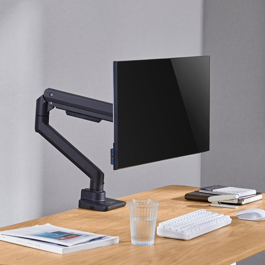 LogiLink Monitorhalterung für 17–49", mit Gasdruckfeder, geeignet für Flat & Curved Monitore, Alumin