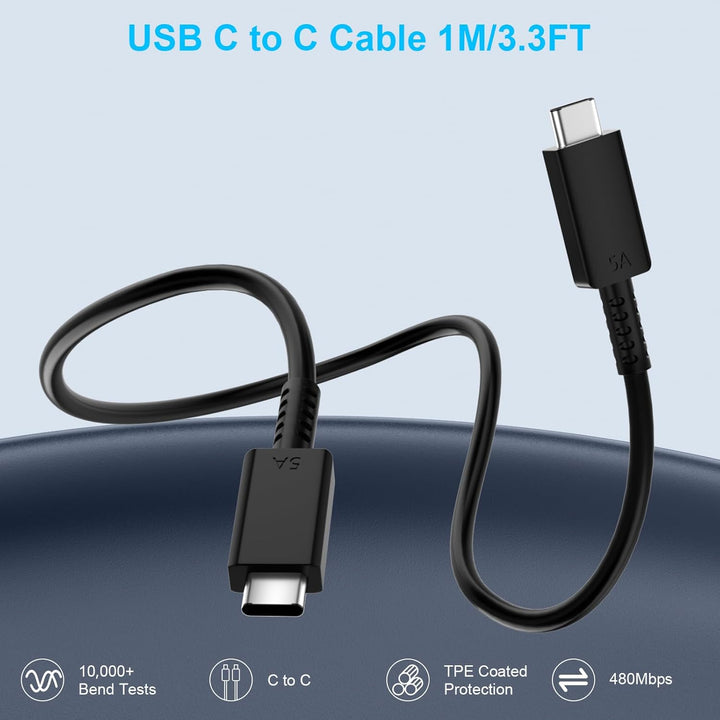 60W USB C Ladegerät Schnellladegerät für Samsung Galaxy S26 Ultra S25 S24 S23 Serie mit USB C Kabel