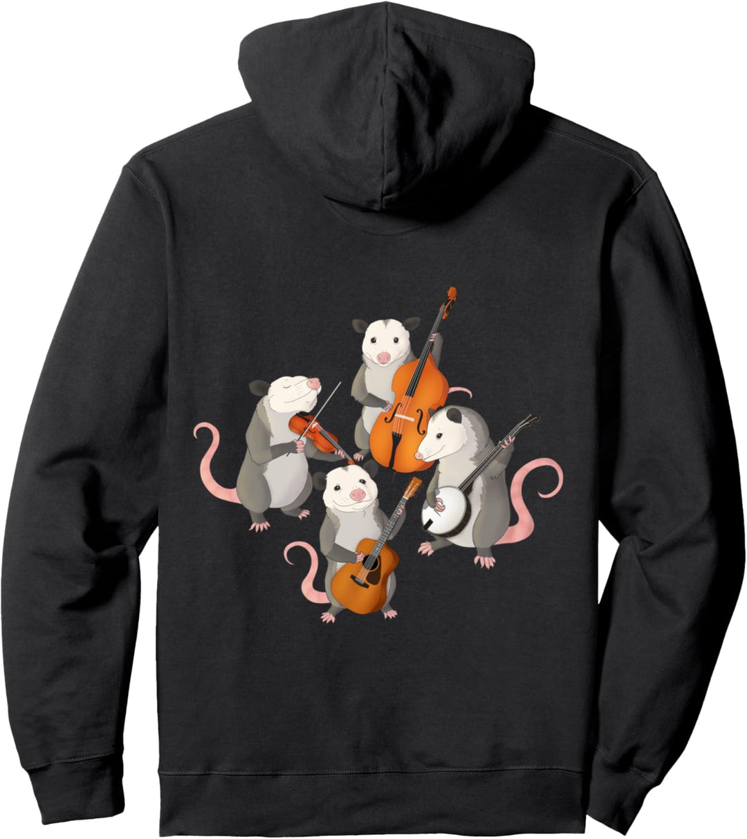 Opossums spielen Musikinstrumente Pullover Hoodie