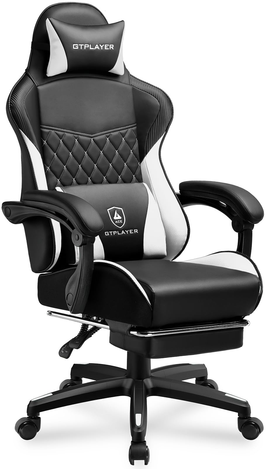 GTPLAYER Gaming Stuhl, Gaming Chair, Ergonomischer Höhenverstellbarer Bürostuhl, Zweckmässig für Win