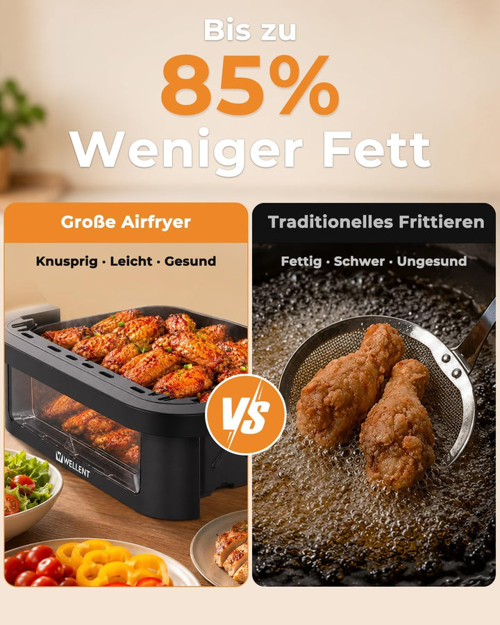 12L Airfryer XXL 2950W - Dual Zone Heissluftfritteuse - Grosse 8-in-1-Heissluftfritteuse mit Match &