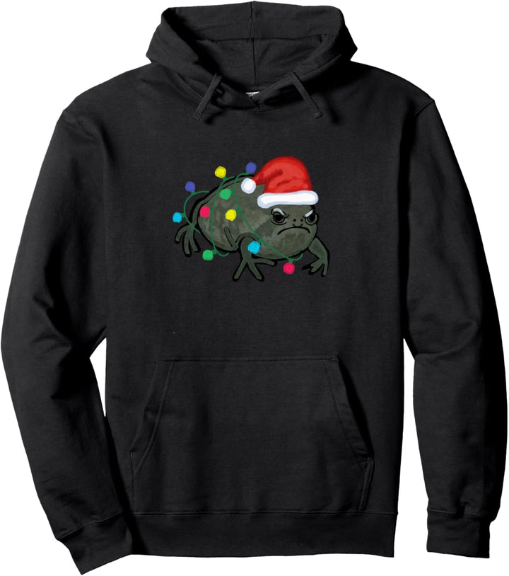 Weihnachtsmannmütze mit Frosch-Motiv, Weihnachtsmannmütze, Weihnachtsbaumlichter Pullover Hoodie