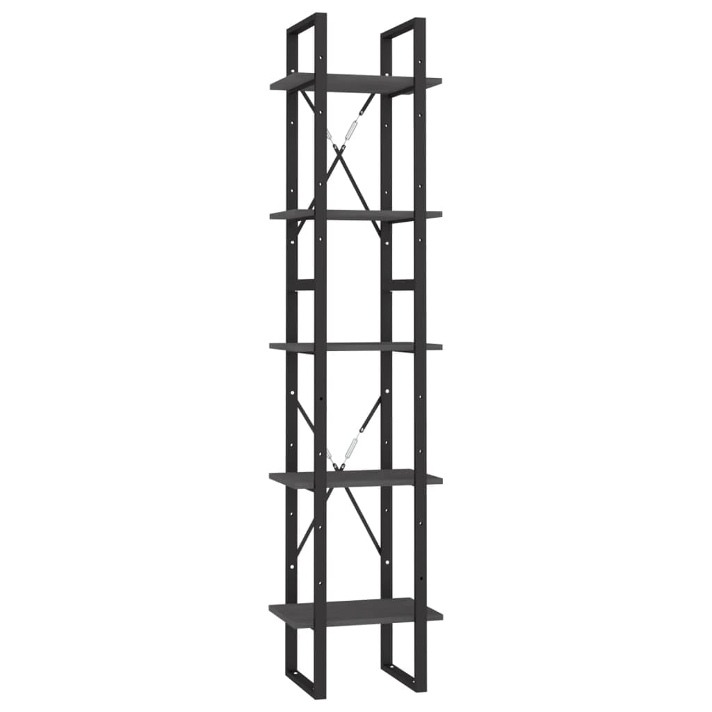 vidaXL Massivholz Kiefer Bücherregal 5 Fächer Standregal Aktenregal Regal Aufbewahrung Büroregal Wan