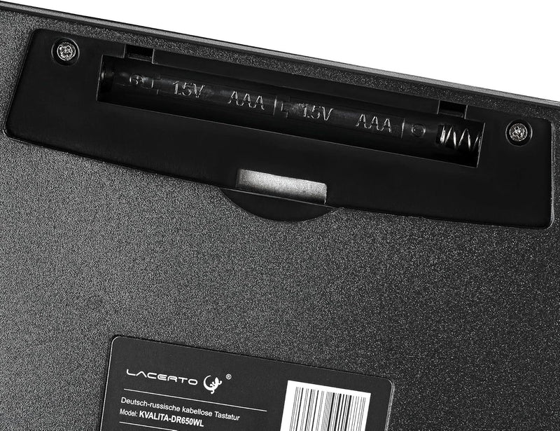 Lacerto® | Bilinguale Russisch-Deutsche Kabellose 2,4 GHz Multimedia Tastatur & Maus Set, Russian-Ge