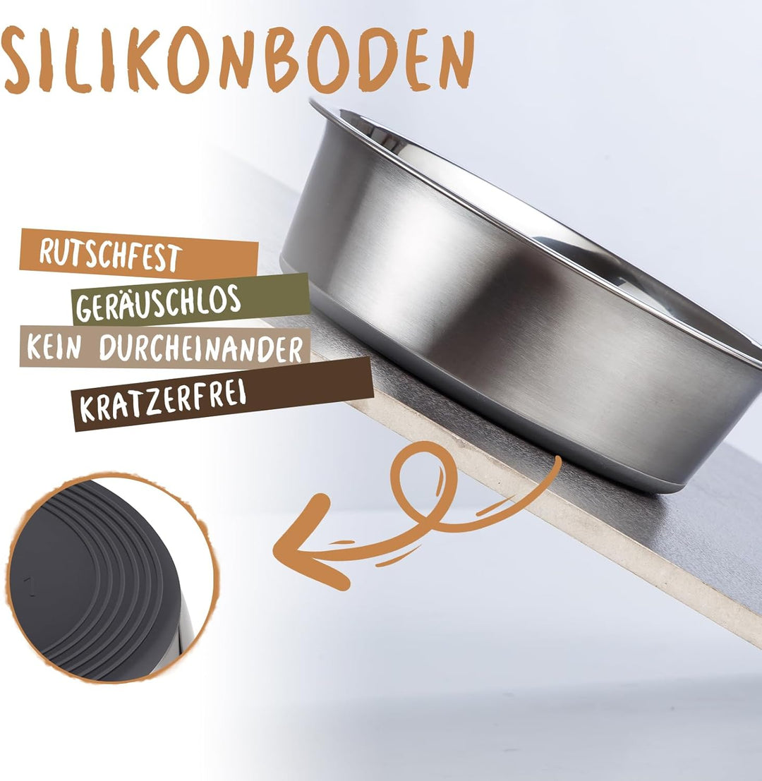 PEGGY11 Hundeschalen aus Edelstahl aus Metall| Rutschfestes Silikonkautschuk-Bodendesign| 2700ML, 2