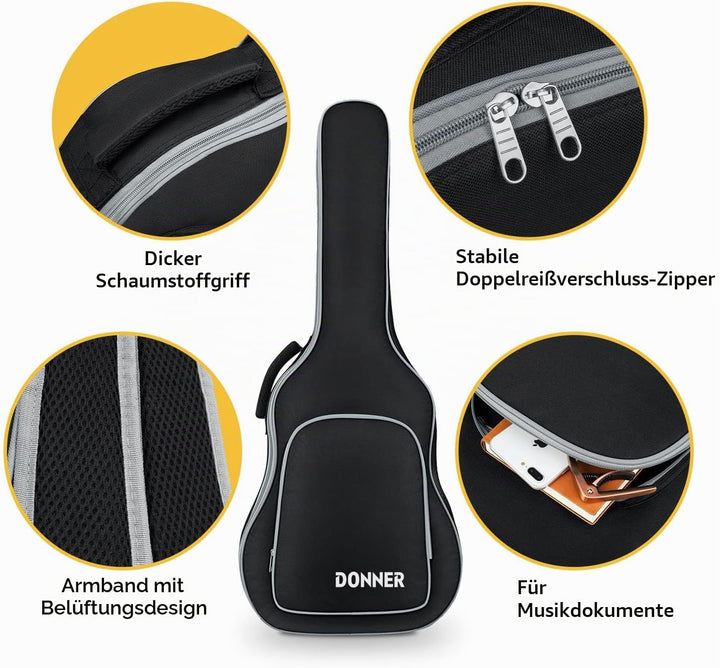 Donner Gitarrentasche 41 Zoll - 5mm Dicke, 41 Zoll - 5mm Dicke