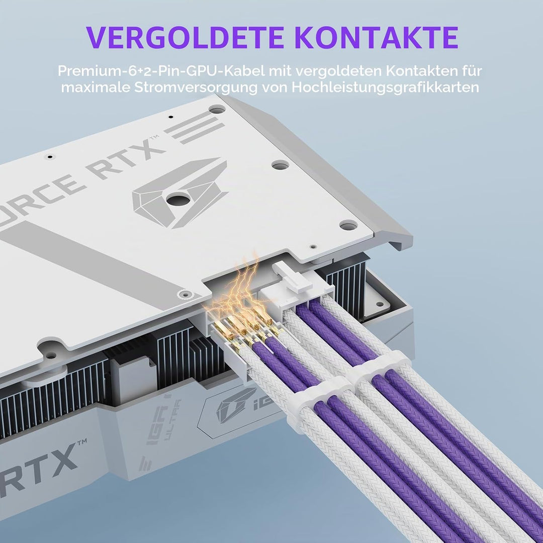 Sirlyr PSU Verlängerungskabel-Set, massgeschneidertes ummanteltes Netzteilkabel Mod für PC Build 16A