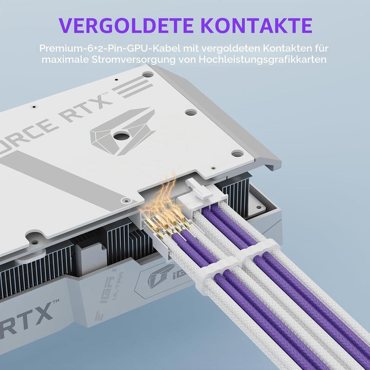 Sirlyr PSU Verlängerungskabel-Set, massgeschneidertes ummanteltes Netzteilkabel Mod für PC Build 16A