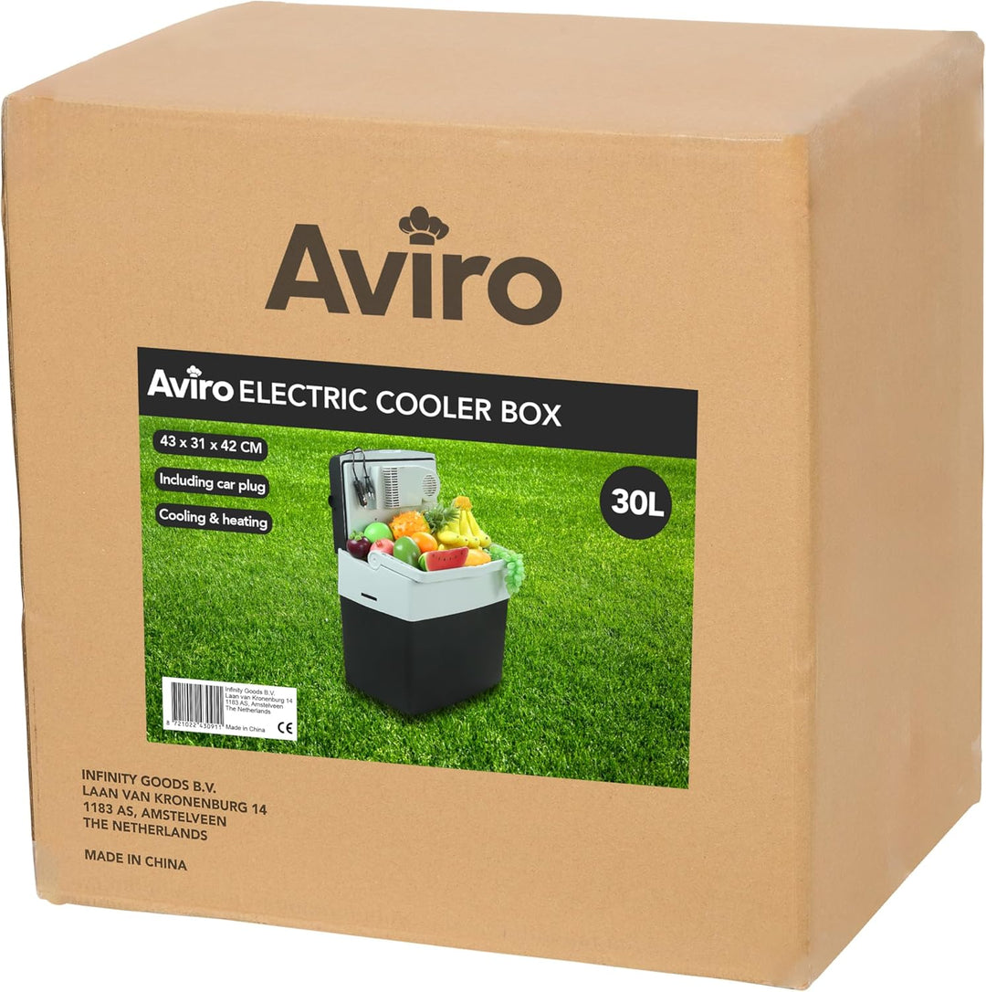 Brixy Elektrische Kühlbox - 30L - Kühlbox - 12V und 230V - Frigobox - Kühlen und Heizen - Schwarz