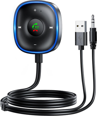 SONRU Aux Bluetooth Adapter Auto, [Plug & Play] KFZ Bluetooth 5.3 Empfänger Klinke Aux 3.5mm, Blueto