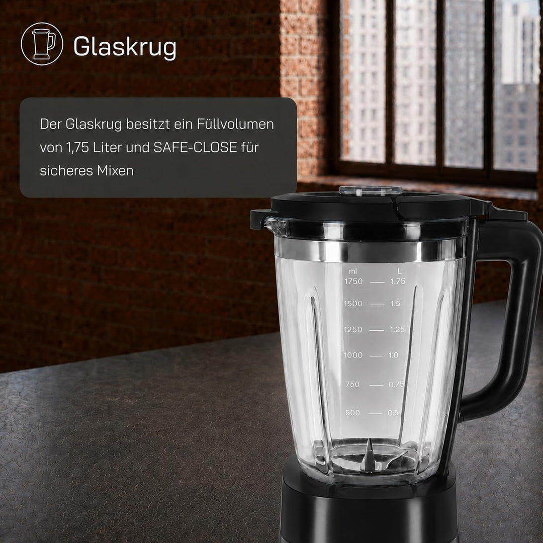 Standmixer BLEND 5010 | Standmixer Glas 1,75 L | 1400 W | stufenlose Regulierung | Mixer Küche mit S