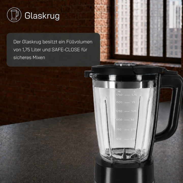 Standmixer BLEND 5010 | Standmixer Glas 1,75 L | 1400 W | stufenlose Regulierung | Mixer Küche mit S