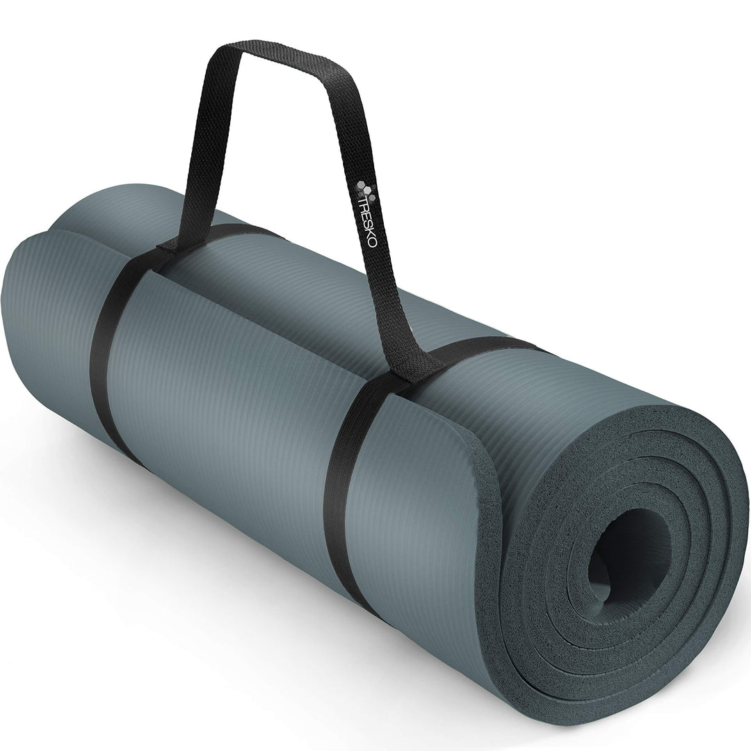 TRESKO Yogamatte Phthalatfrei - Gymnastikmatte rutschfest, Pilatesmatte Fitnessmatte mit Tragegurt,
