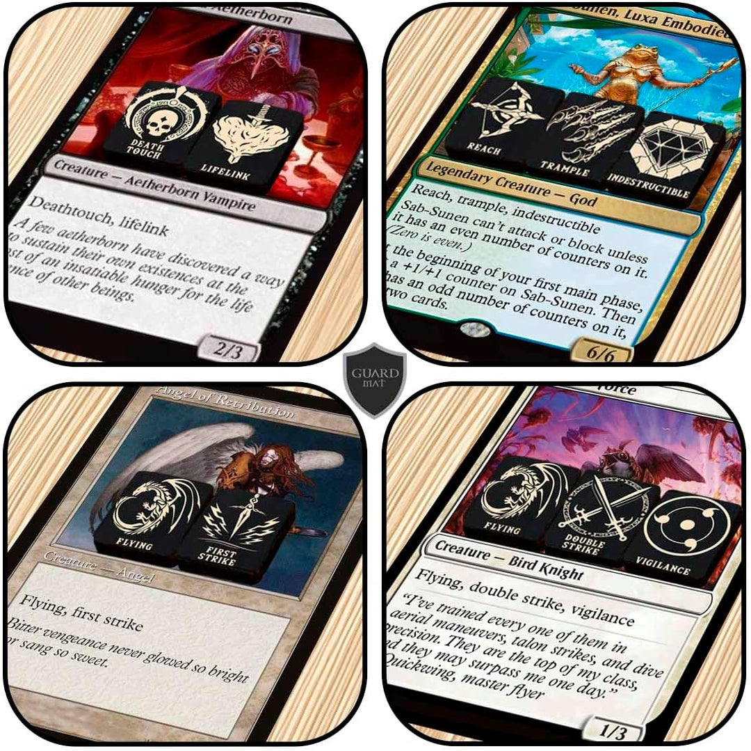 75 Token für Magic The Gathering – Fähigkeitenzähler - Set aus Holz für MTG – Kartenspielzubehör, A