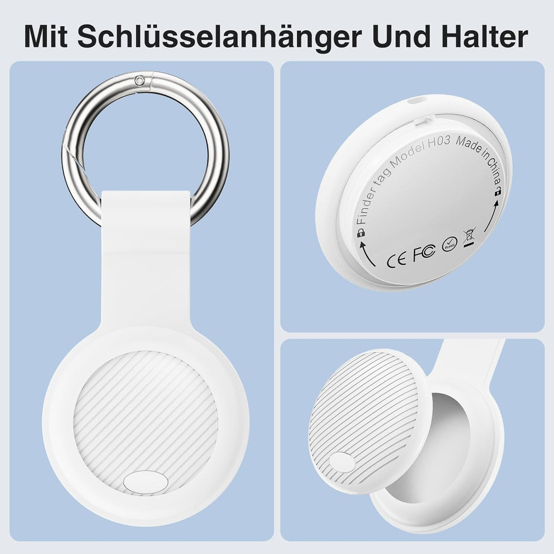 Air Tracker Tag 4-Pack - Smart GPS Tracker Kompatibel mit Apple Wo ist? (iOS NUR) mit Schutzhülle,Wa