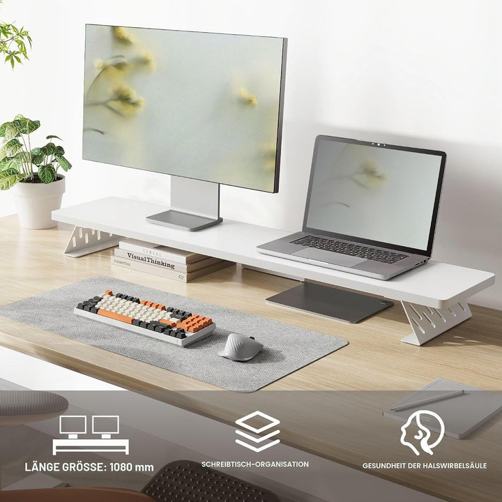 Fenge Dual Monitorständer mit Modernen Metallfüssen Multifunktionaler Bildschirmständer für Computer