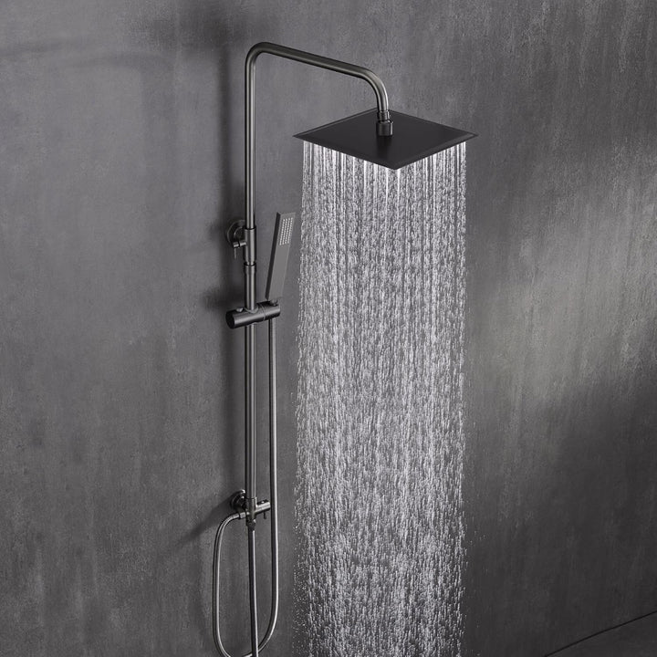 Görbach Edelstahl Duschset ohne Armatur, Regendusche Duschsystem mit Duschkopf, Duschstange, Duschsc