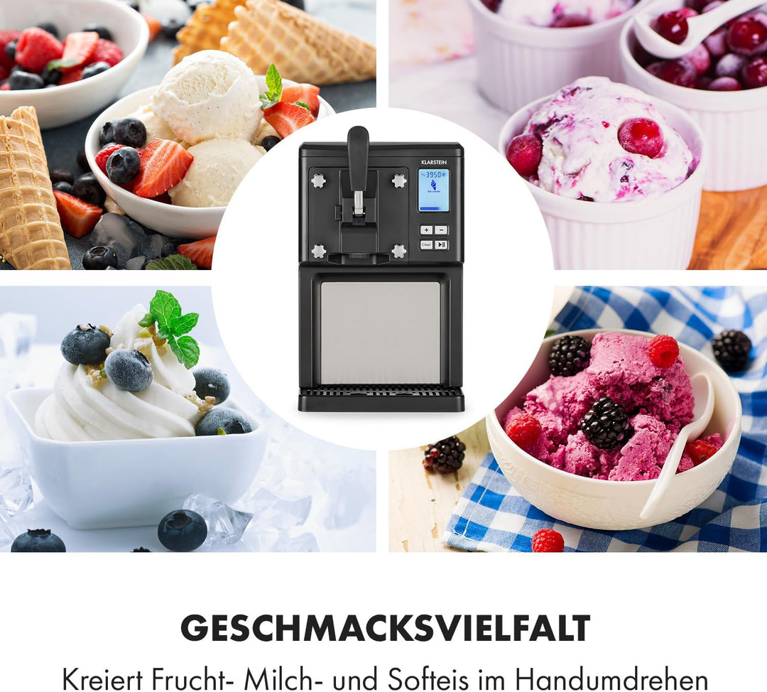Klarstein Sweet Sundae - Eiscrememaschine, 1,5 Liter, mitselbstkühlendem Kompressor, 200 Watt, Ausga