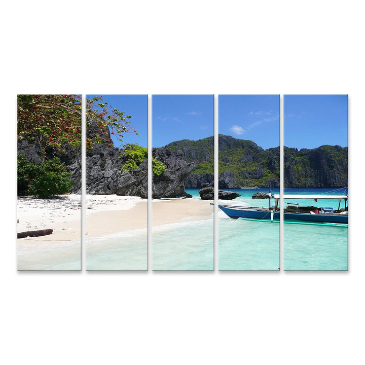 islandburner Bild auf Leinwand Strand Auf Den Philippinen Bilder Wandbilder Poster Leinwand 160x80cm