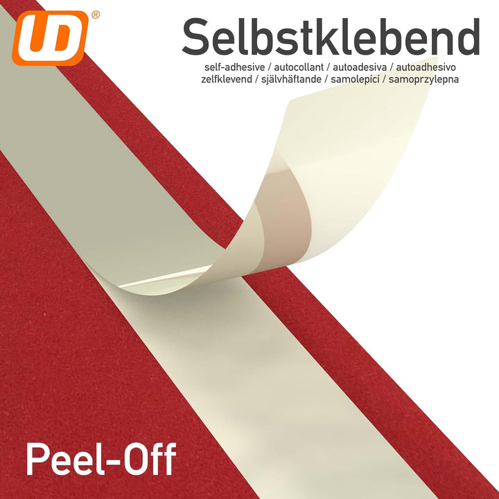 100 Fensterumschläge, Cadmium, Rot, Dunkelrot, DIN lang = 220 x 110 mm, Haftklebestreifen, Kuverts m