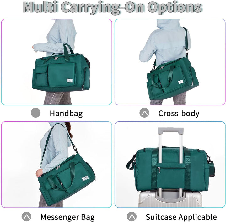 FIORETTO 35L Damen Sporttasche, Faltbare Reisetasche mit Schuhfach & Nassfach, Wasserabweisende Week