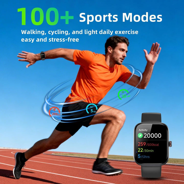 Smartwatch Herren Damen, 1,91" HD Fitnessuhr mit Alexa &amp; Telefonfunktion, 100+ Sportmodi Smart Watch