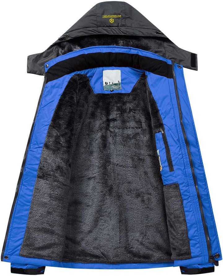CARWORNIC Herren Winddichte Berg Ski Jacke Winter Warm Schnee Kapuze Windbreaker Wandern Snowboard M