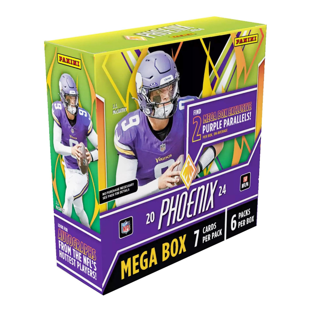 2024-25 Panini Phoenix NFL-Fussball-Mega-Box, exklusiv für den Einzelhandel, 42 Karten, Color Blast
