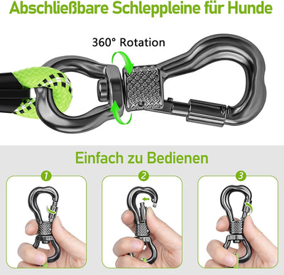 X XBEN Schleppleine für Hunde, 10M Starke Hundeleine mit Bequemen Gepolsterter Griff, Trainingsleine