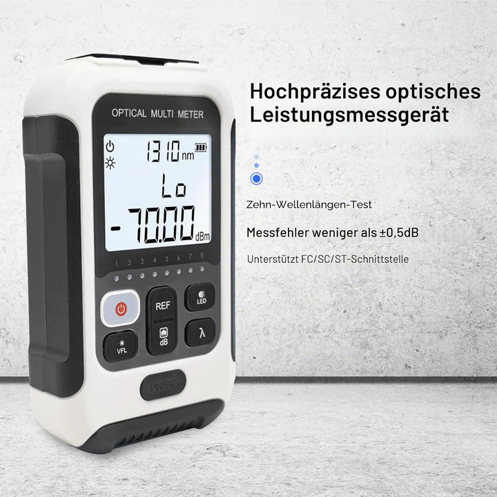 Glasfaser Leistungs Messer, 3 In 1 FTTH Glasfaser Tester Mit Optisches LeistungsmessgeräT, Netzwerkk