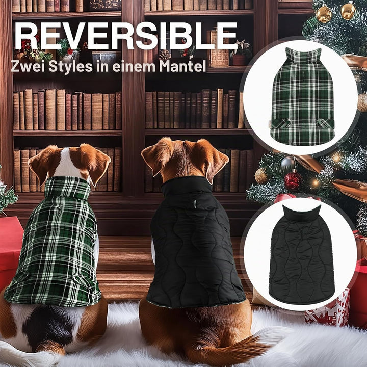 VIVAGLORY Softjoy Hundemantel, Wintermantel mit Bauchschutz, Hundejacke für Winter &amp; Weihnachten, Wa