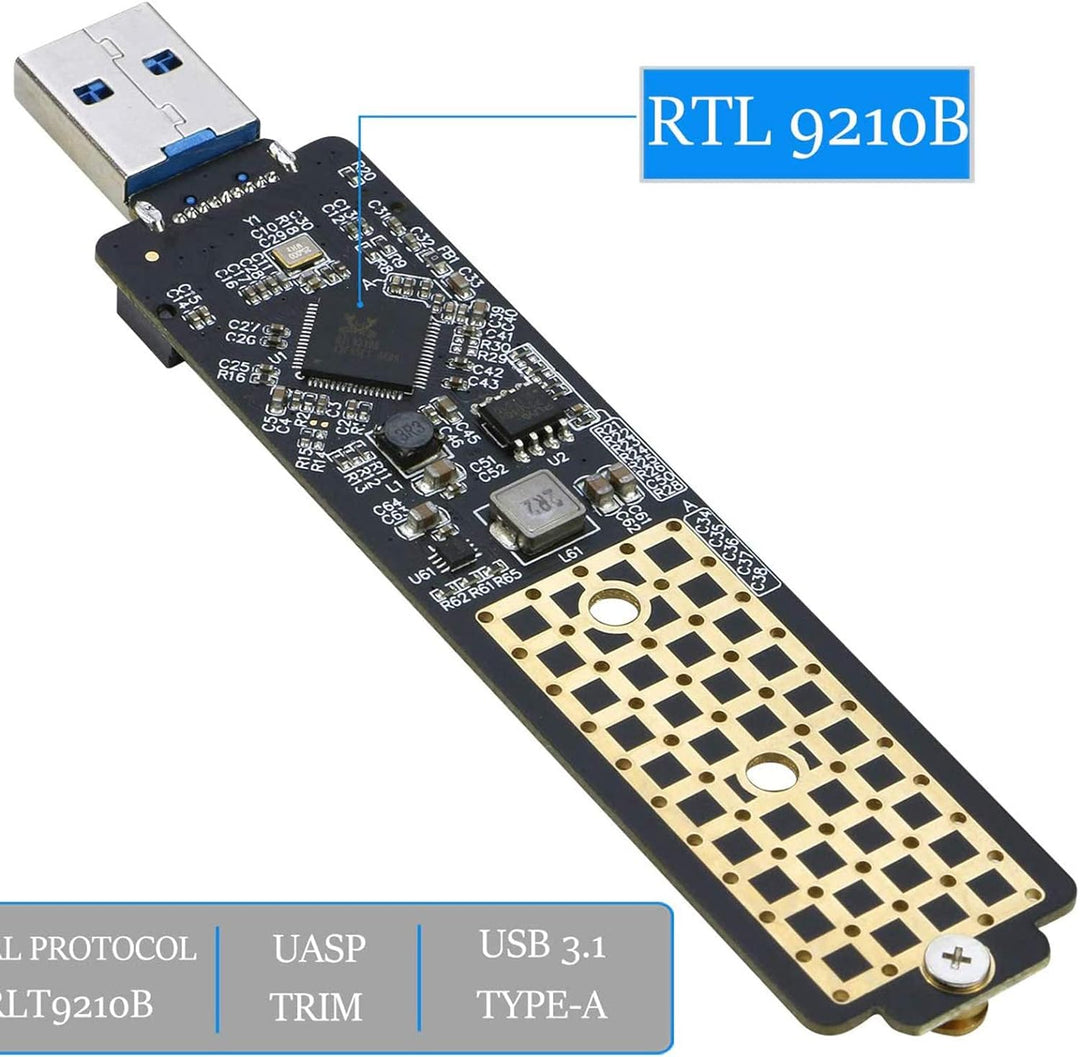 M.2 auf USB Adapter, RIITOP M2 NVMe SSD auf USB 3.1 Kartenleser Kompatibel mit NVMe (PCI-e) & B+M Ke