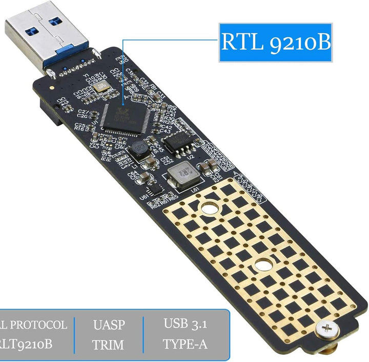 M.2 auf USB Adapter, RIITOP M2 NVMe SSD auf USB 3.1 Kartenleser Kompatibel mit NVMe (PCI-e) & B+M Ke