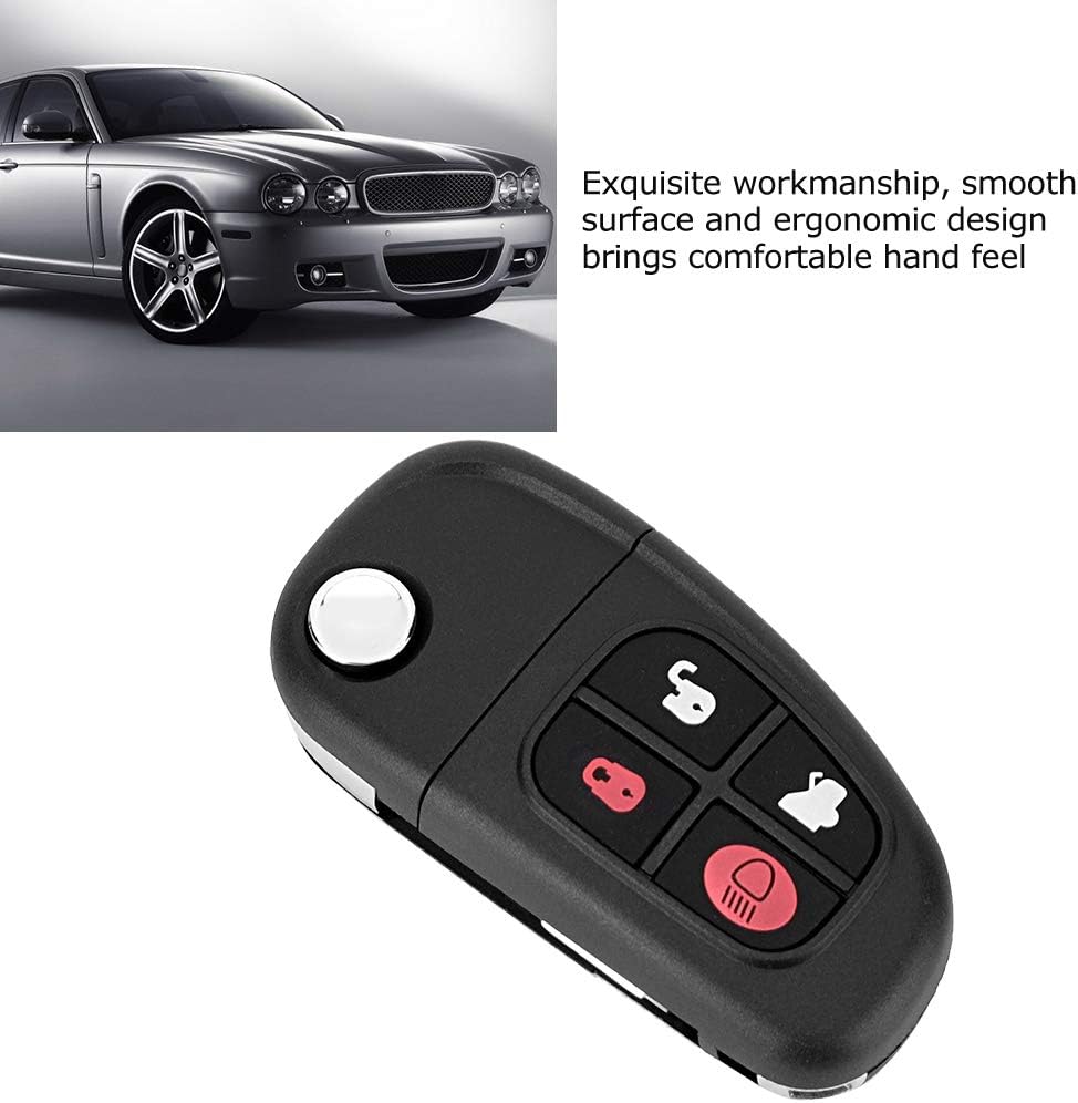 Autoschlüssel, 4-Knopf 433MHz Fernschlüssel NHVWB1U241 für Jaguar mit 60 Glass Chip Autozubehör