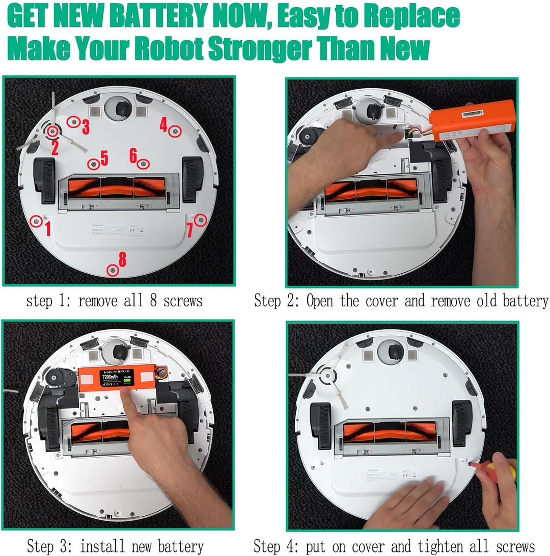 14,4V 6800mAh Li-ion Ersatzakku für Xiaomi Roborock S7 S5 S5 Max S50 S6 Roborock s51 s502-00 Roboter