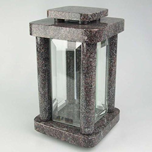 designgrab Set Grablampe Modern 25,5 cm & Granitvase 25 cm mit Granitsockel – massiv, hochwertig & p