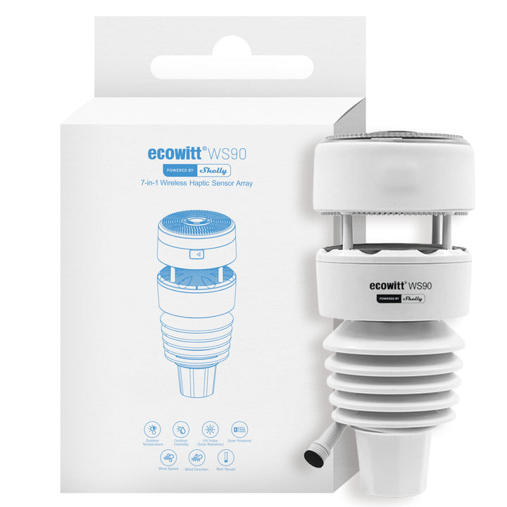 Ecowitt WS90 Powered by Shelly - Bluetooth & Zigbee 7-in-1 Smart Wetterstation, Smarte Bewässerung &